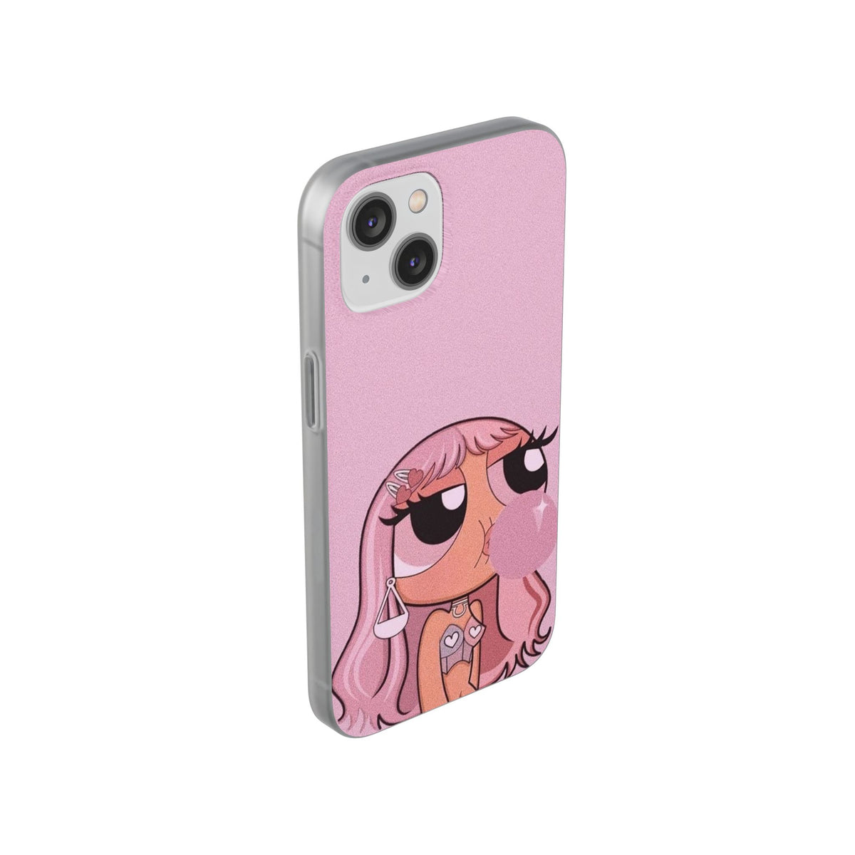 Pink Bubblegum Cartoon Phone Case – Cute Girly Blowing Bubble Design