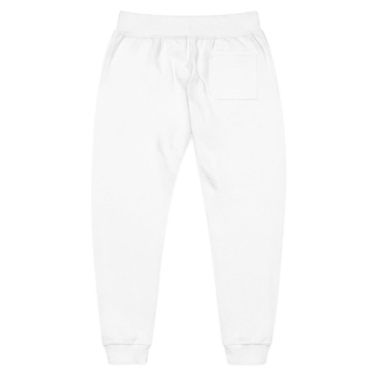 Embroidered Floral Camo Joggers — Cozy White Fleece Sweatpants