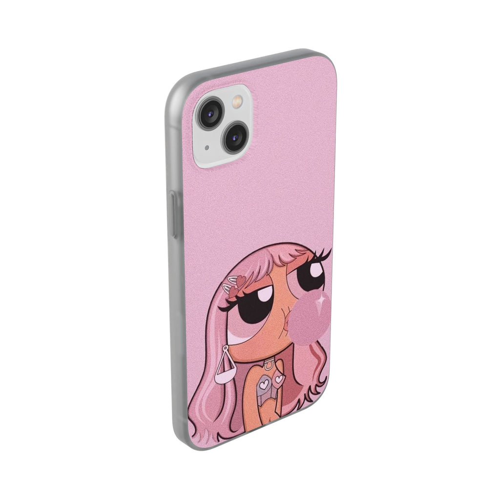 Pink Bubblegum Cartoon Phone Case – Cute Girly Blowing Bubble Design