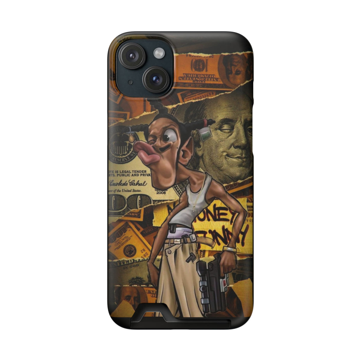 Money Hustle Card Holder Phone Case — Urban Graffiti Wallet iPhone Case