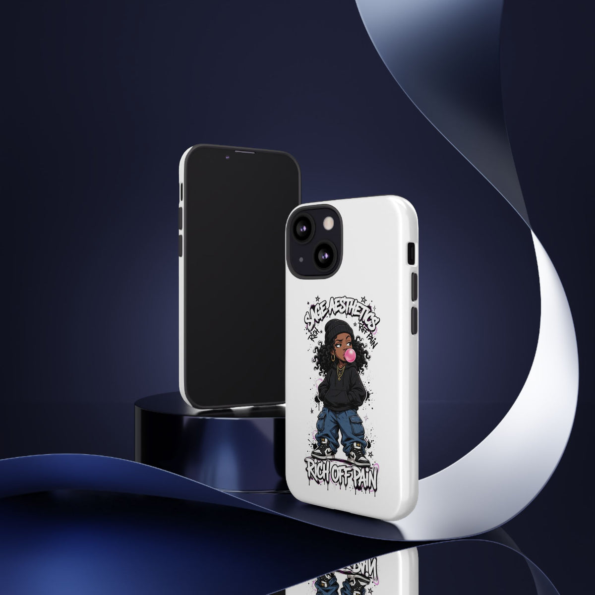 Phone Case — 'She Aesthetics, Rich Off Pain' Graphic Protective Cover