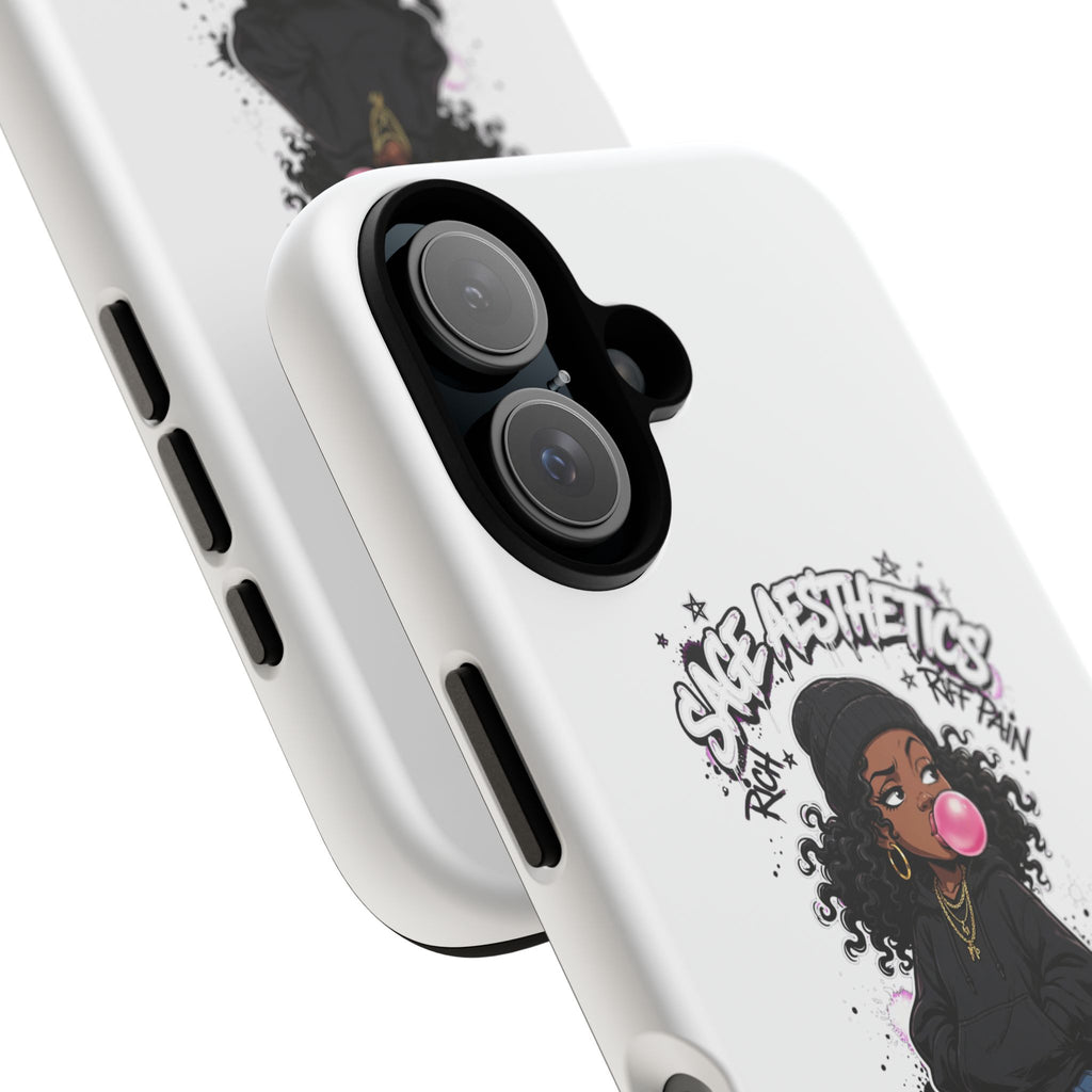 Phone Case — 'She Aesthetics, Rich Off Pain' Graphic Protective Cover