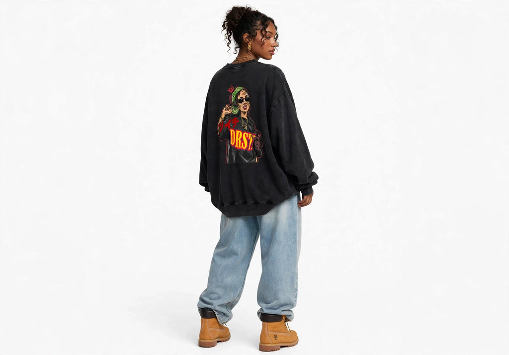 Unisex Vintage Wash Long Sleeve Boxy T-Shirt