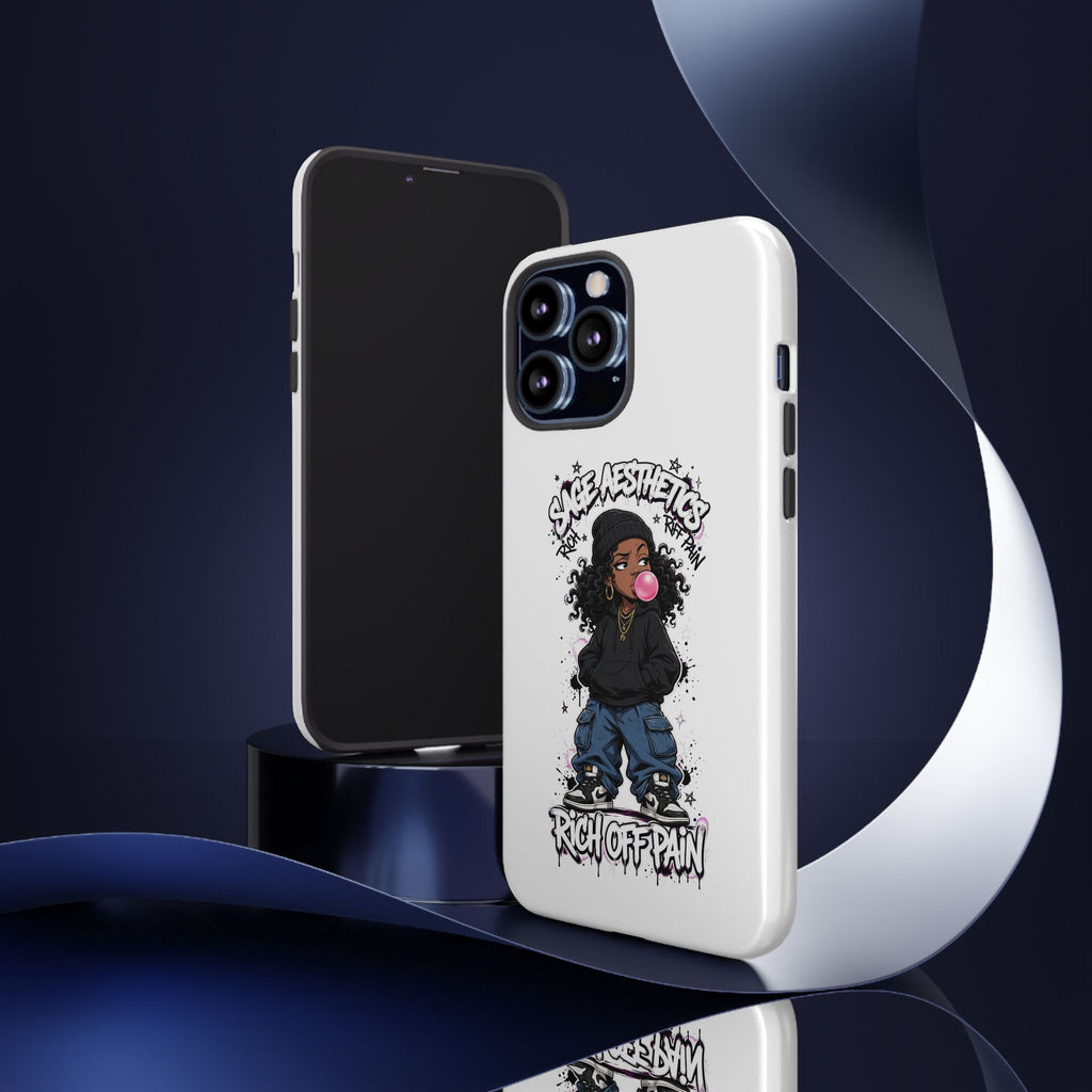 Phone Case — 'She Aesthetics, Rich Off Pain' Graphic Protective Cover