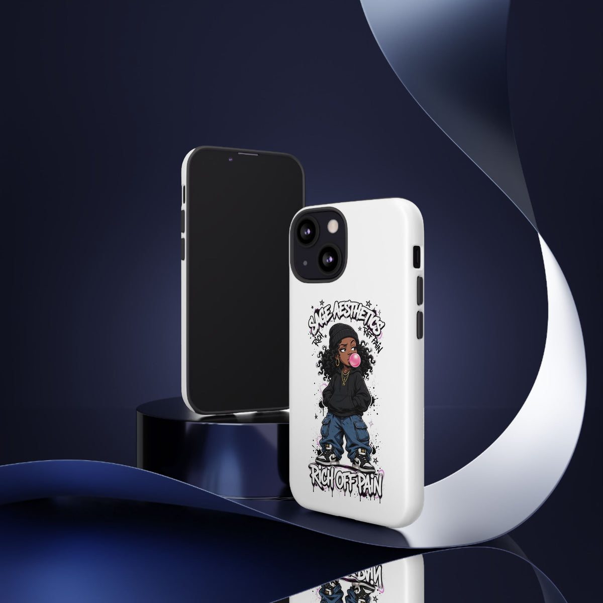 Phone Case — 'She Aesthetics, Rich Off Pain' Graphic Protective Cover