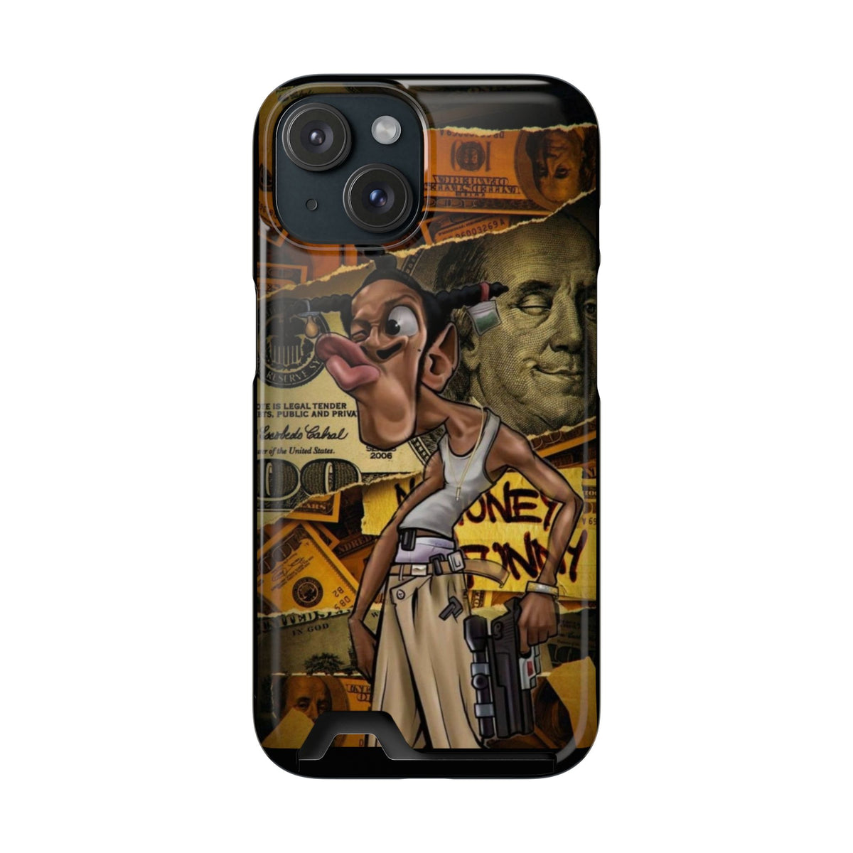 Money Hustle Card Holder Phone Case — Urban Graffiti Wallet iPhone Case