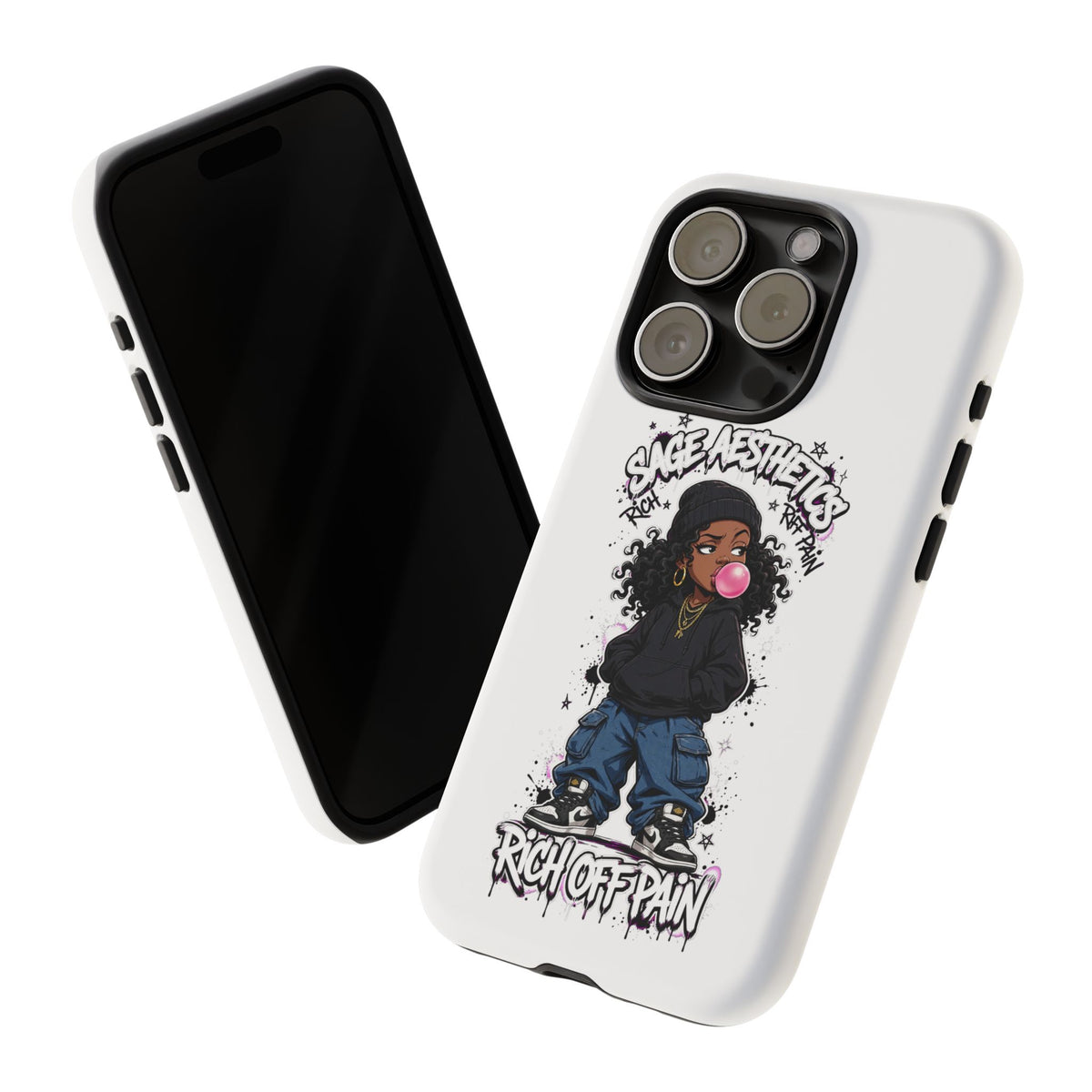 Phone Case — 'She Aesthetics, Rich Off Pain' Graphic Protective Cover