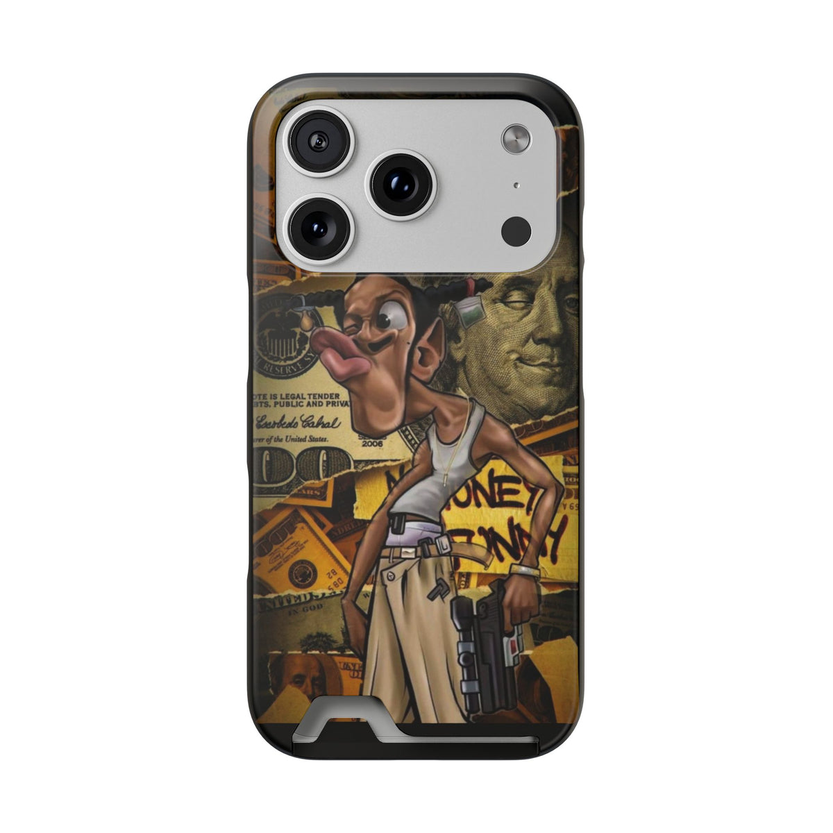 Money Hustle Card Holder Phone Case — Urban Graffiti Wallet iPhone Case