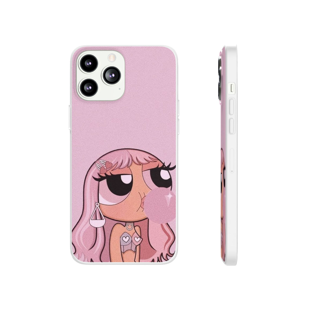 Pink Bubblegum Cartoon Phone Case – Cute Girly Blowing Bubble Design