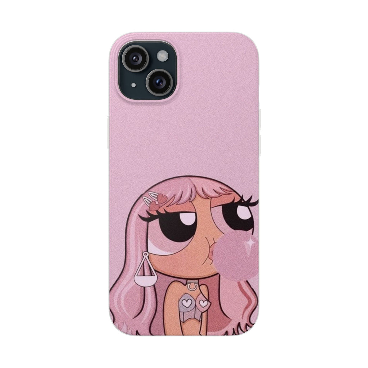 Pink Bubblegum Cartoon Phone Case – Cute Girly Blowing Bubble Design
