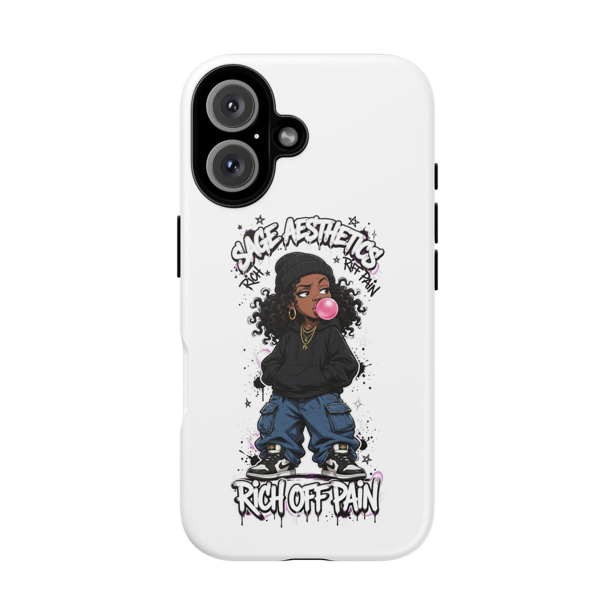 Phone Case — 'She Aesthetics, Rich Off Pain' Graphic Protective Cover