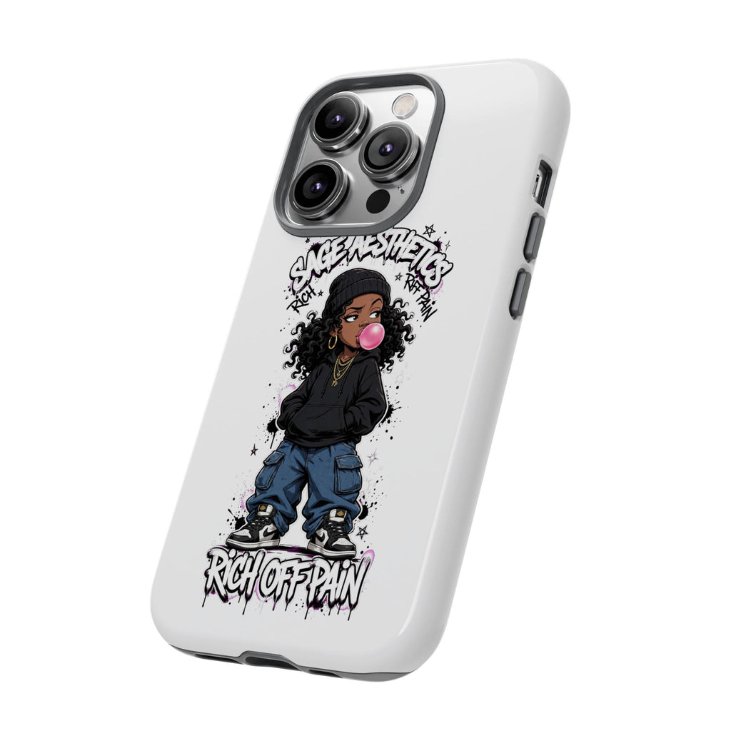 Phone Case — 'She Aesthetics, Rich Off Pain' Graphic Protective Cover