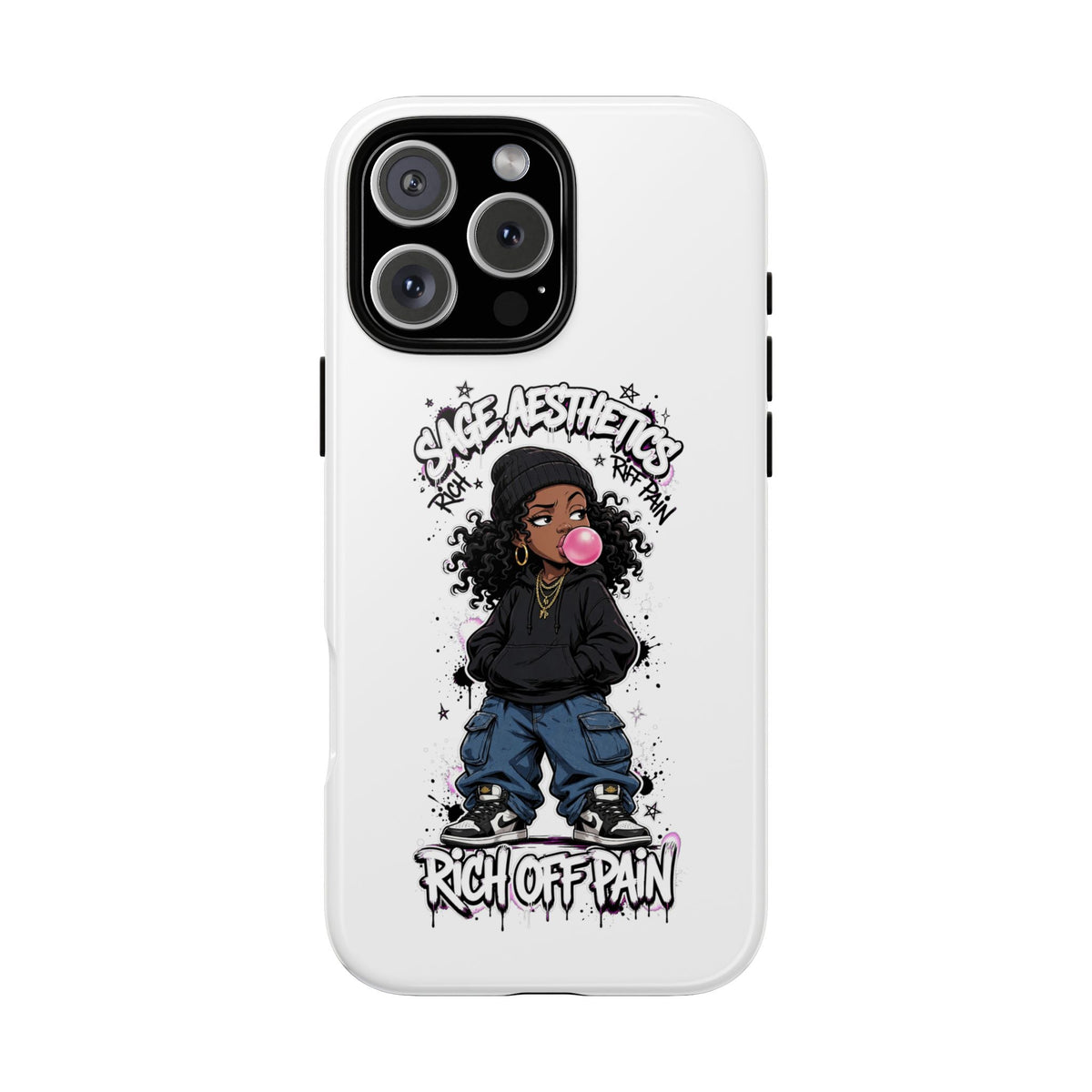 Phone Case — 'She Aesthetics, Rich Off Pain' Graphic Protective Cover