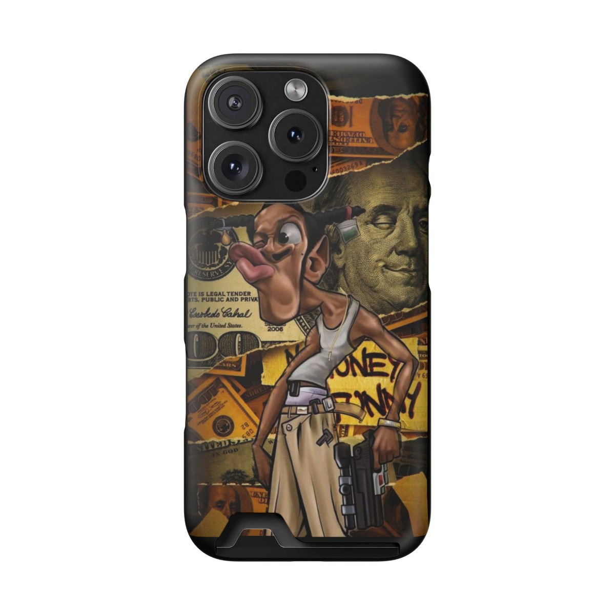 Money Hustle Card Holder Phone Case — Urban Graffiti Wallet iPhone Case