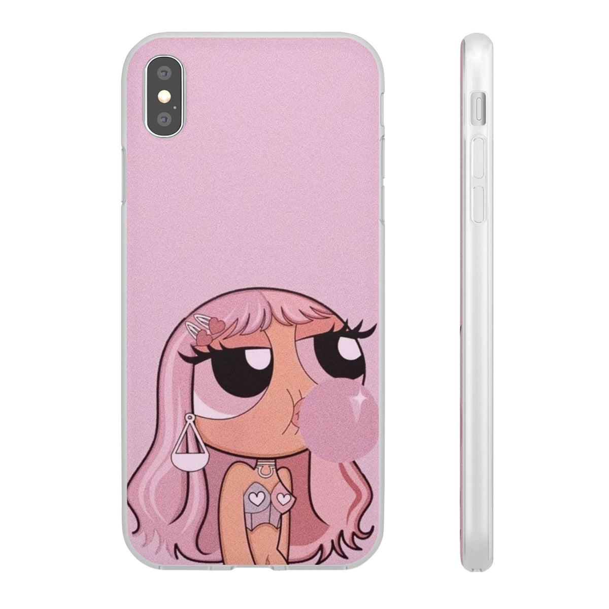 Pink Bubblegum Cartoon Phone Case – Cute Girly Blowing Bubble Design