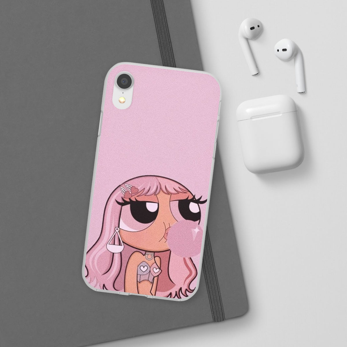 Pink Bubblegum Cartoon Phone Case – Cute Girly Blowing Bubble Design