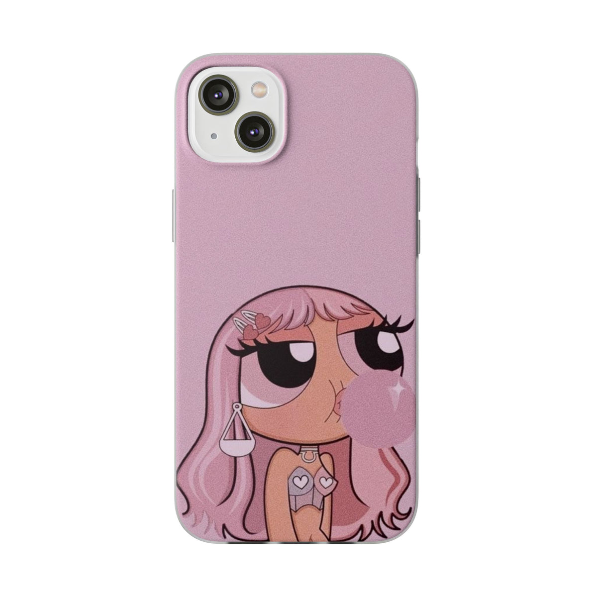 Pink Bubblegum Cartoon Phone Case – Cute Girly Blowing Bubble Design