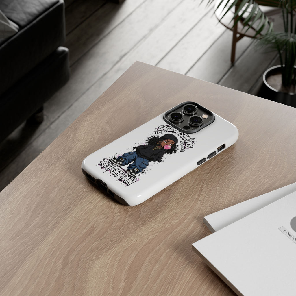 Phone Case — 'She Aesthetics, Rich Off Pain' Graphic Protective Cover