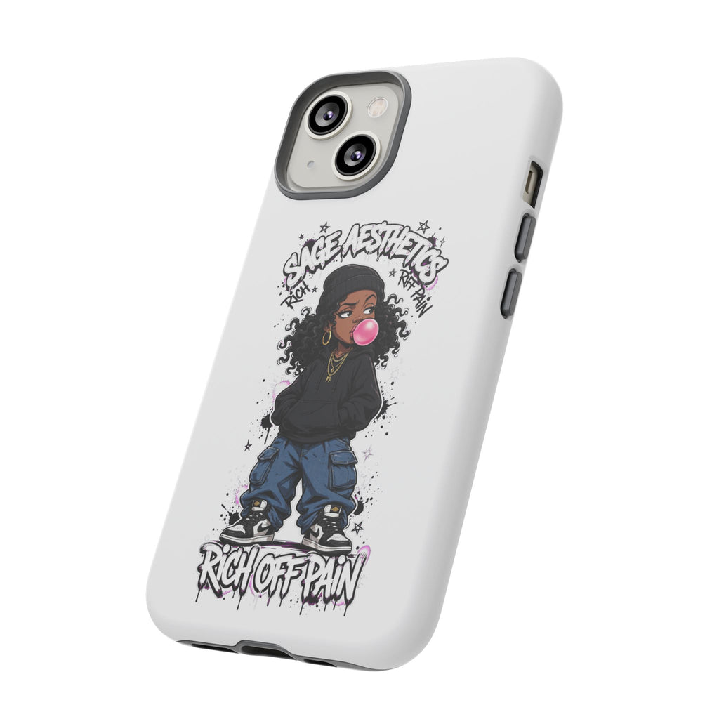 Phone Case — 'She Aesthetics, Rich Off Pain' Graphic Protective Cover
