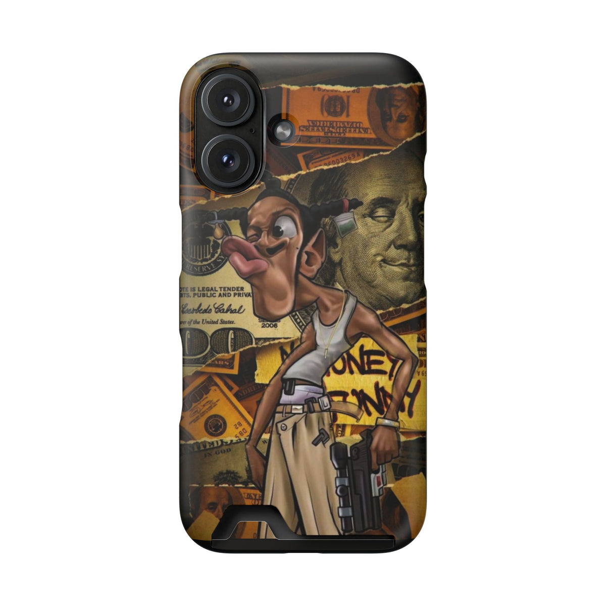 Money Hustle Card Holder Phone Case — Urban Graffiti Wallet iPhone Case