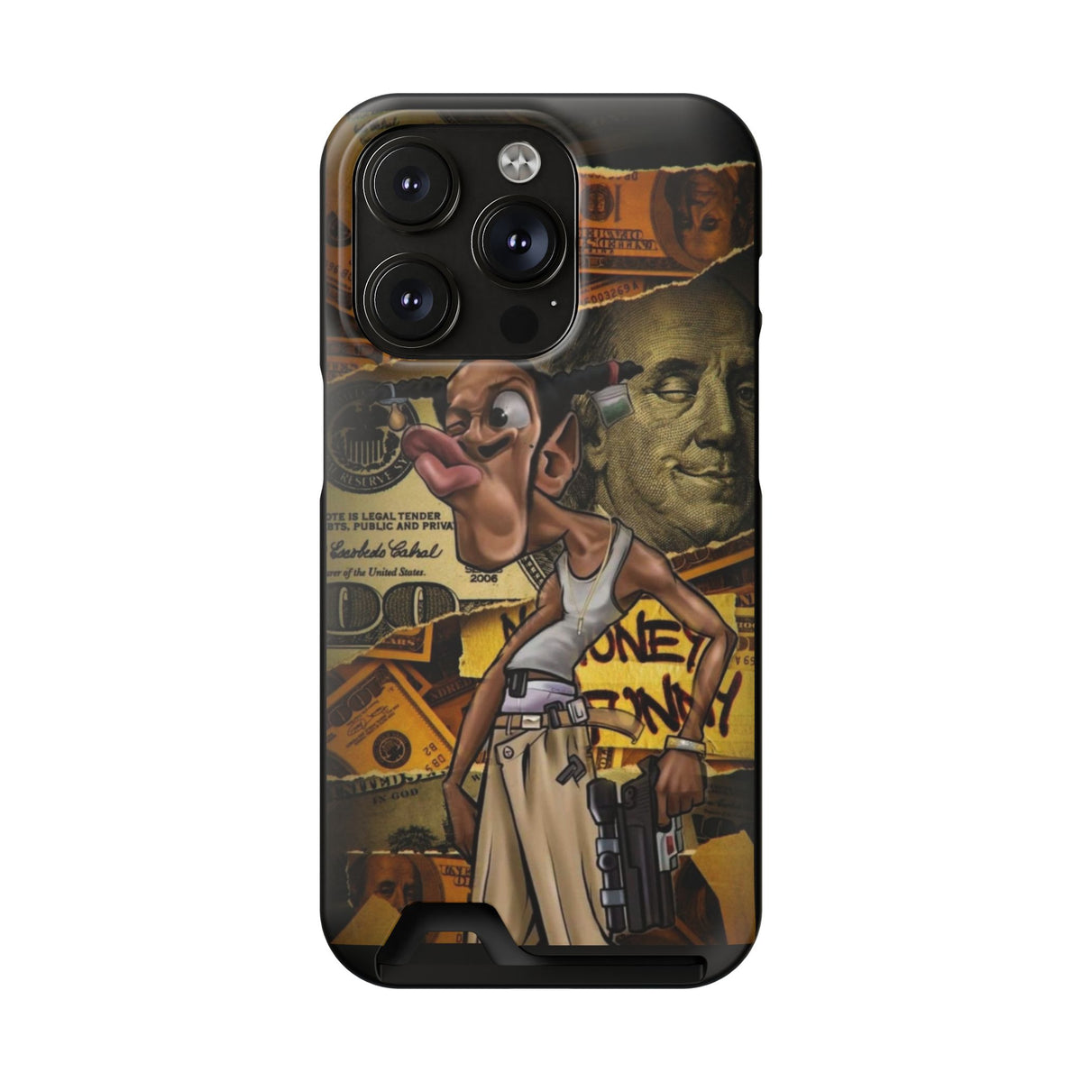 Money Hustle Card Holder Phone Case — Urban Graffiti Wallet iPhone Case