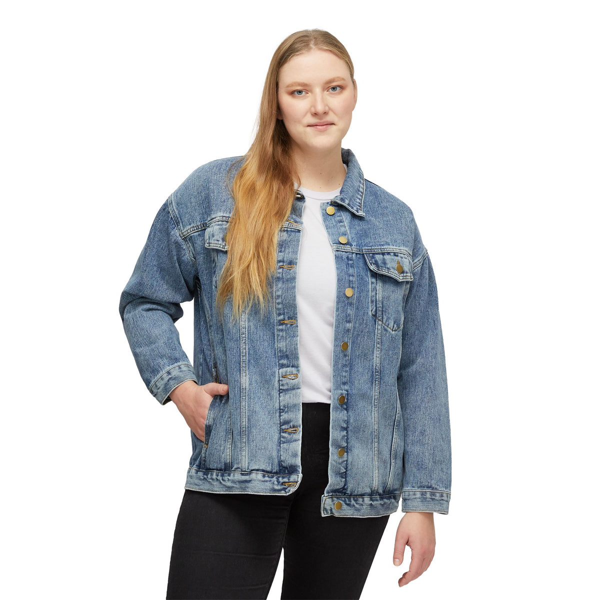 Women's Denim Jacket — 'Money Talks, Bullshit Walks' Embroidered Back Jacket