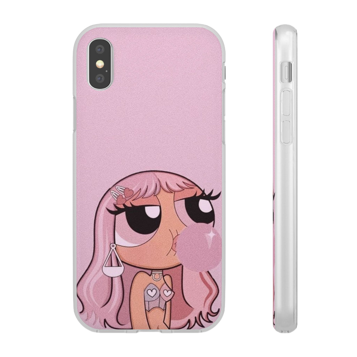 Pink Bubblegum Cartoon Phone Case – Cute Girly Blowing Bubble Design