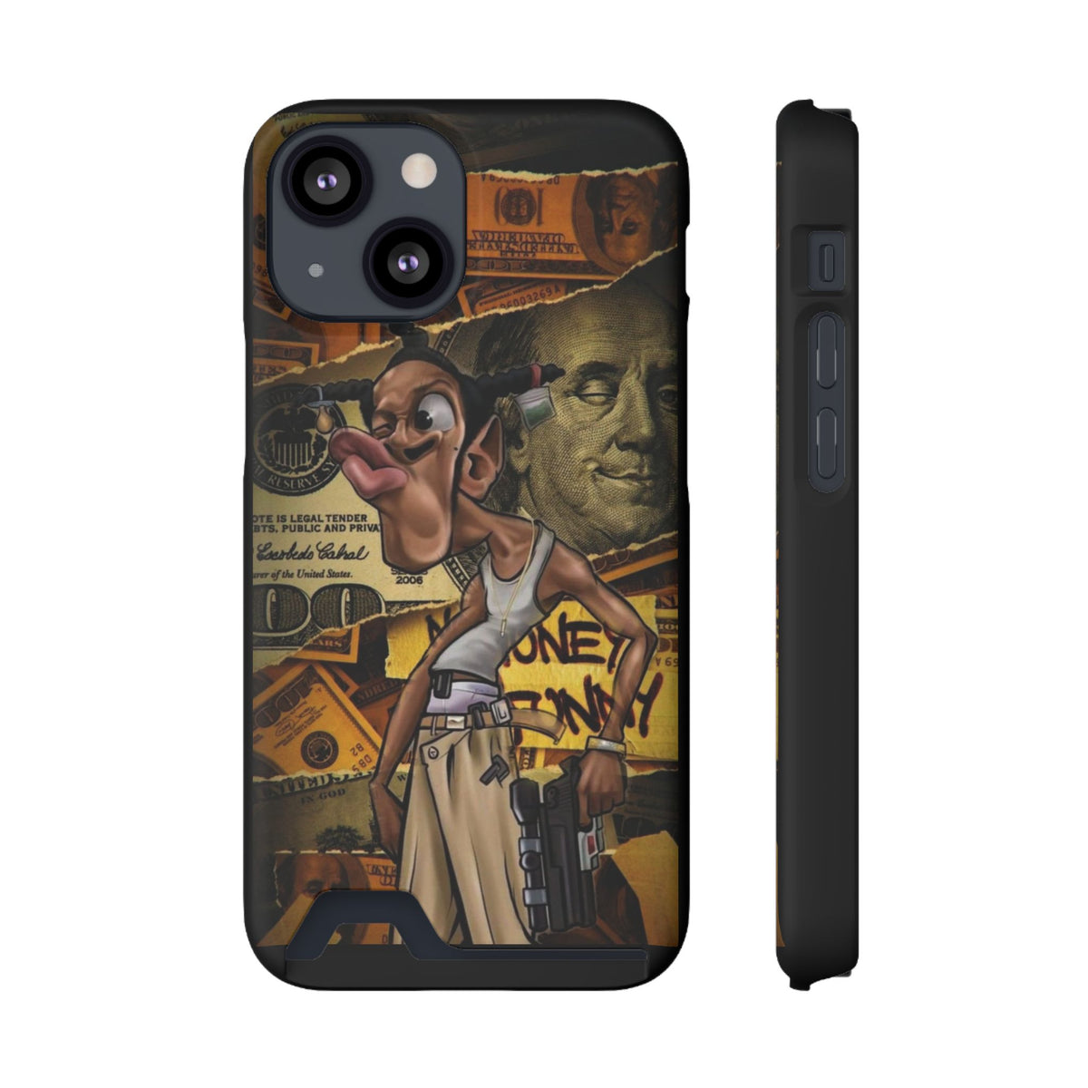 Money Hustle Card Holder Phone Case — Urban Graffiti Wallet iPhone Case