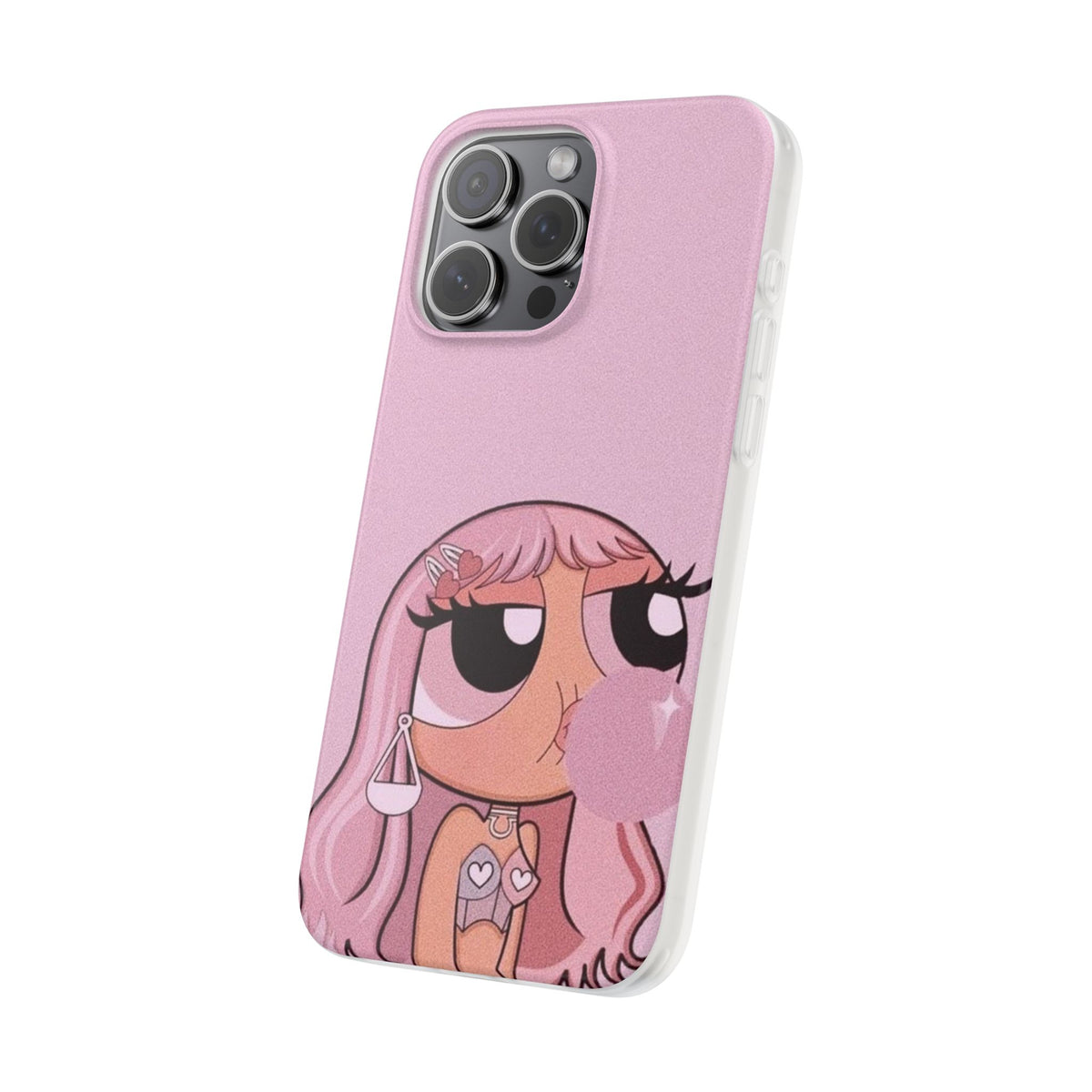 Pink Bubblegum Cartoon Phone Case – Cute Girly Blowing Bubble Design