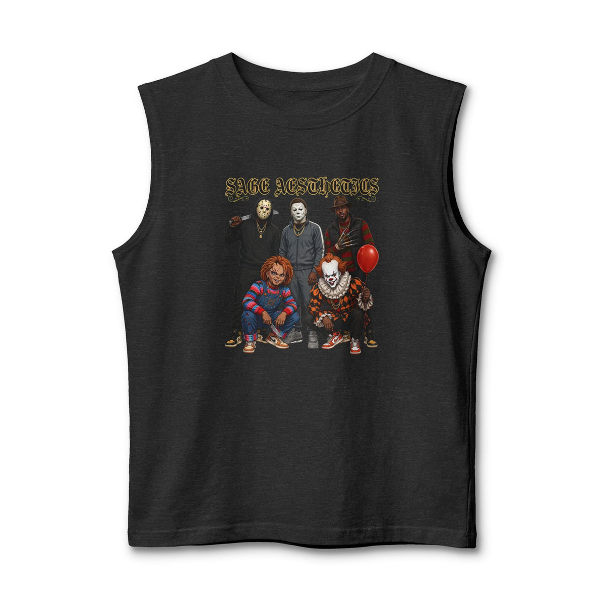 Horror Icons Muscle Tank — "Sane Aesthetics" Graphic Tank Top