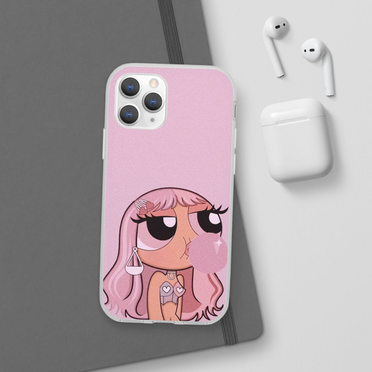 Pink Bubblegum Cartoon Phone Case – Cute Girly Blowing Bubble Design
