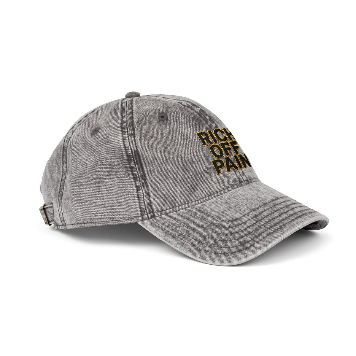 Vintage Embroidered Cap — "Rich Off Pain" Distressed Baseball Hat