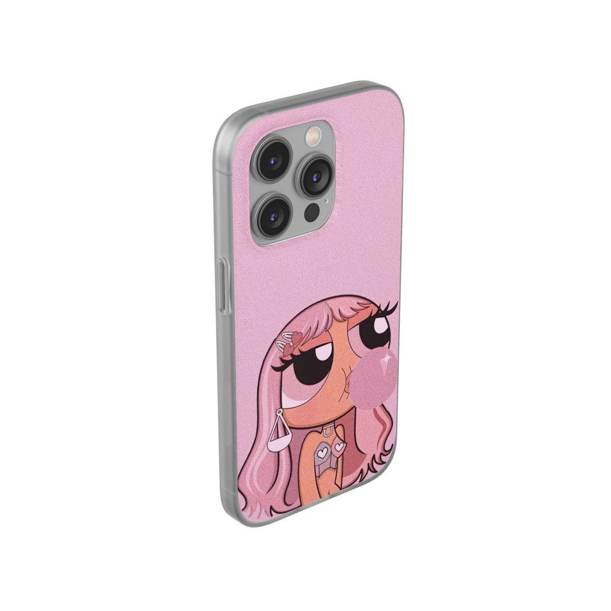 Pink Bubblegum Cartoon Phone Case – Cute Girly Blowing Bubble Design