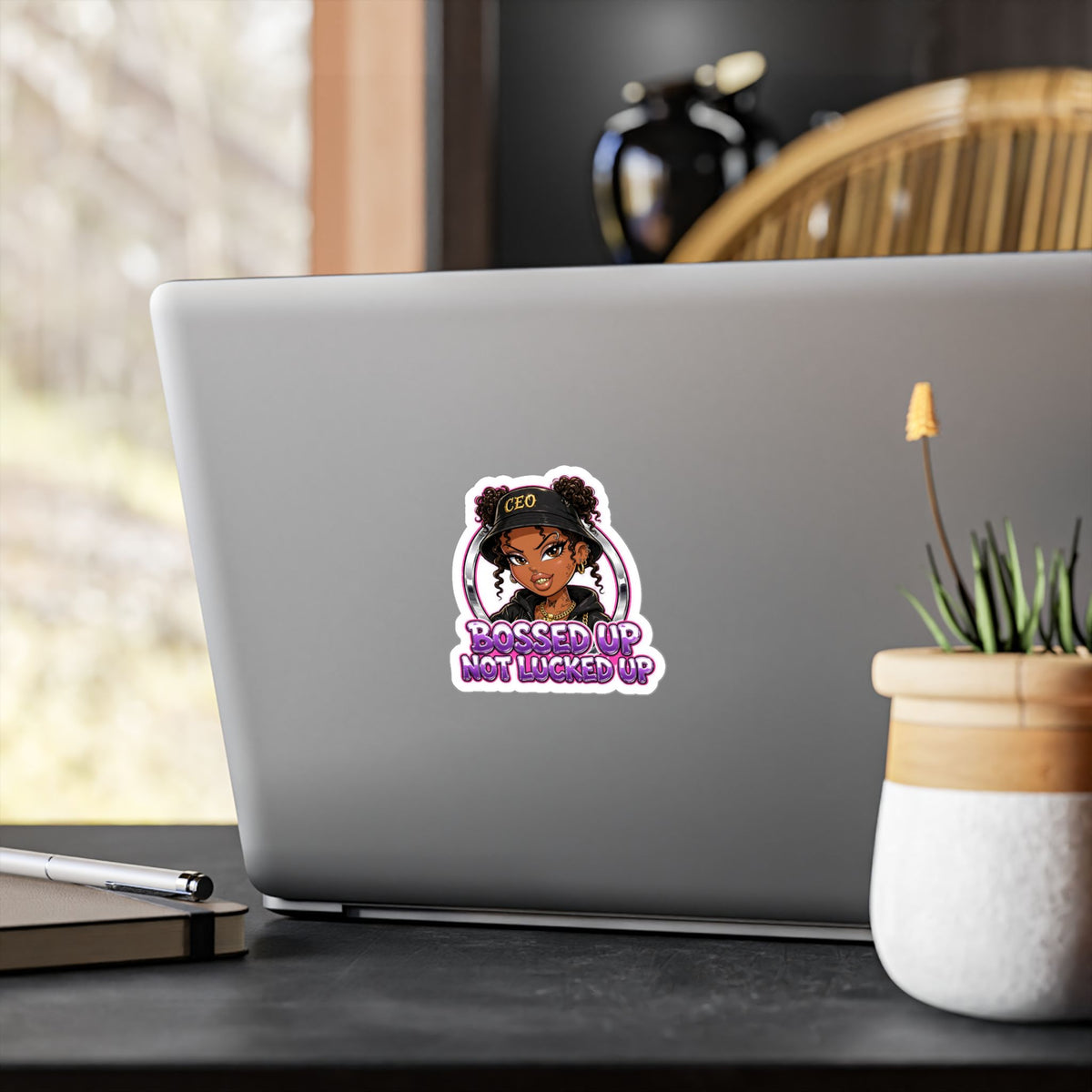 Bossed Up Not Locked Up Vinyl Sticker — CEO Girl Kiss-Cut Decal