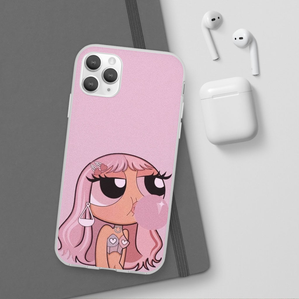Pink Bubblegum Cartoon Phone Case – Cute Girly Blowing Bubble Design