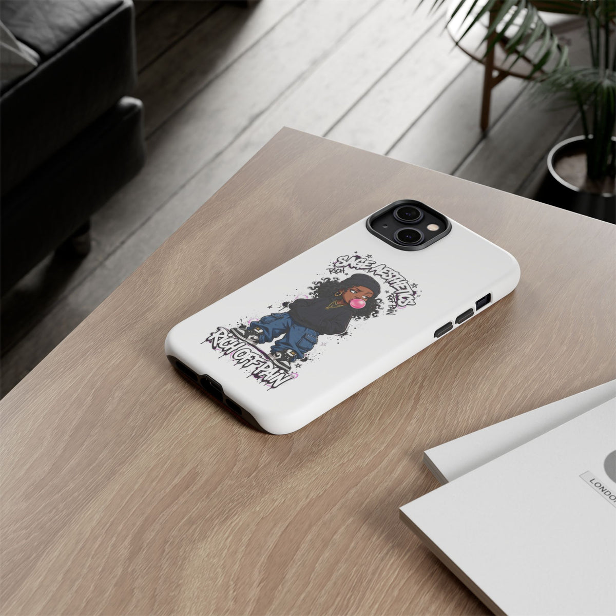 Phone Case — 'She Aesthetics, Rich Off Pain' Graphic Protective Cover