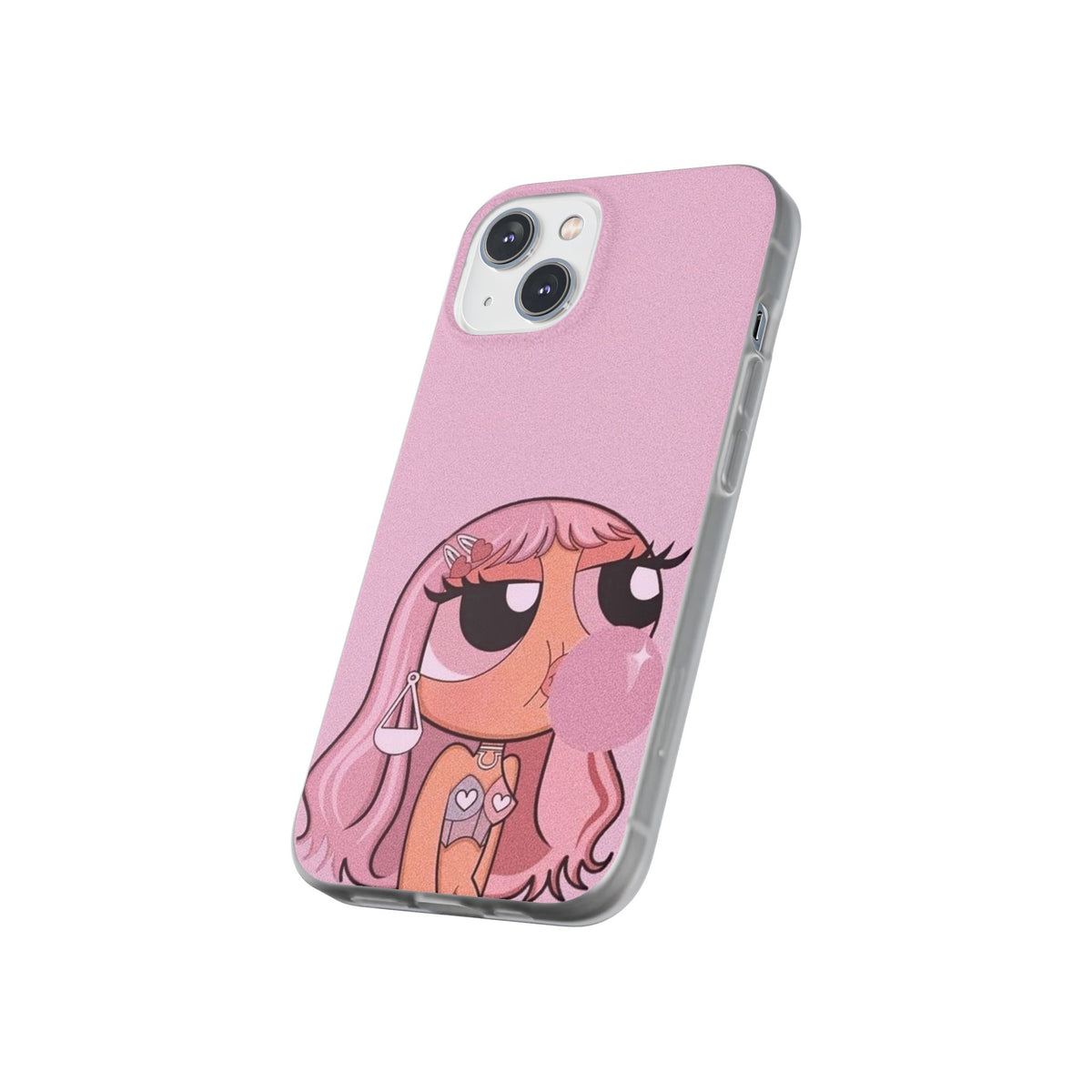 Pink Bubblegum Cartoon Phone Case – Cute Girly Blowing Bubble Design
