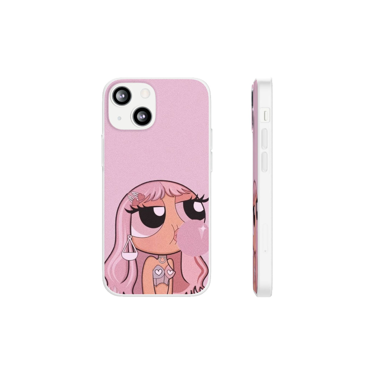 Pink Bubblegum Cartoon Phone Case – Cute Girly Blowing Bubble Design