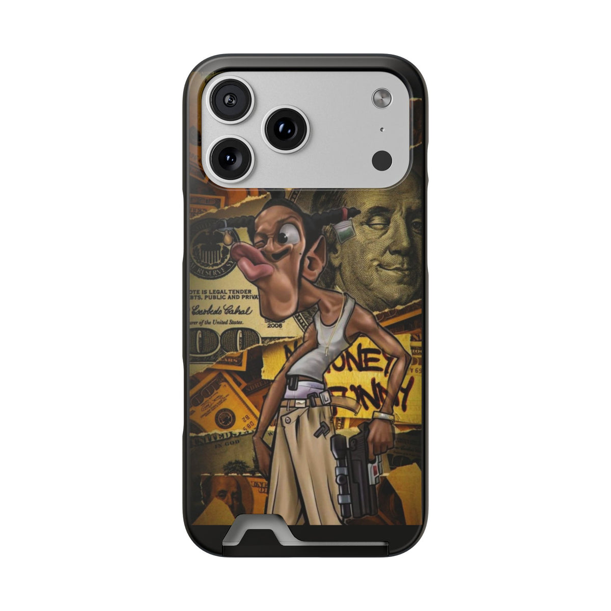 Money Hustle Card Holder Phone Case — Urban Graffiti Wallet iPhone Case