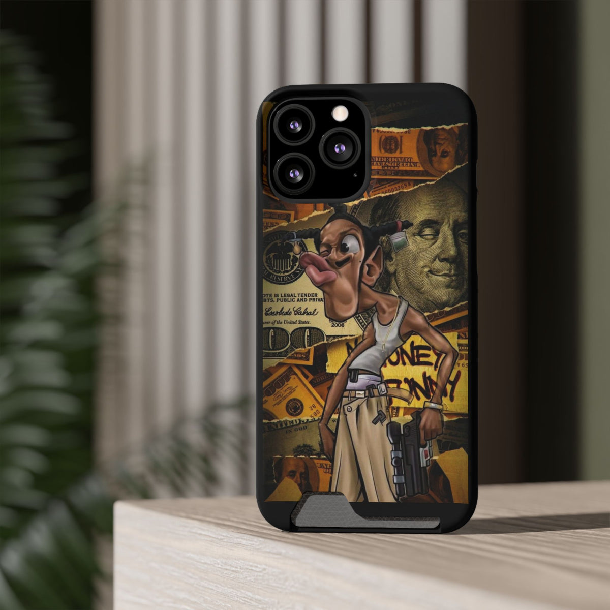 Money Hustle Card Holder Phone Case — Urban Graffiti Wallet iPhone Case