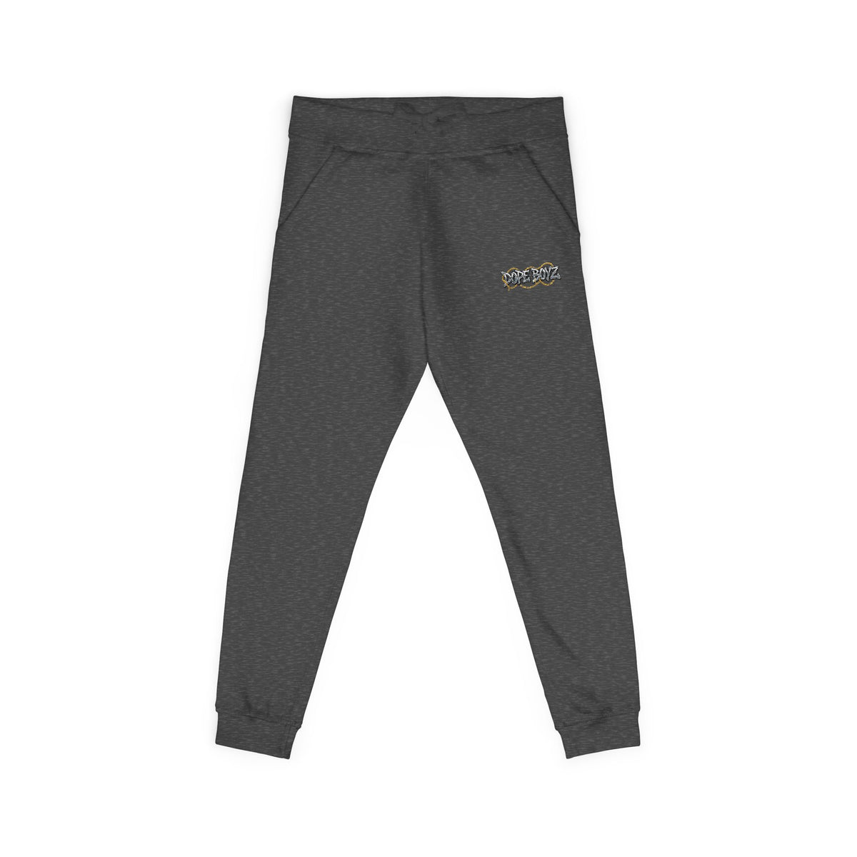 Embroidered Floral Camo Joggers — Cozy White Fleece Sweatpants