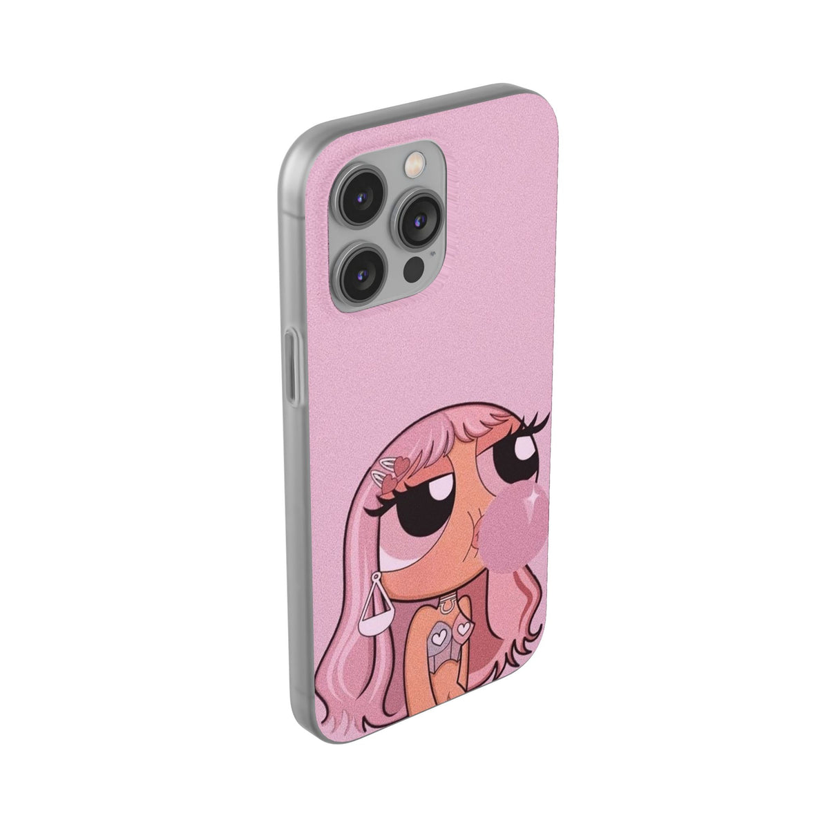 Pink Bubblegum Cartoon Phone Case – Cute Girly Blowing Bubble Design