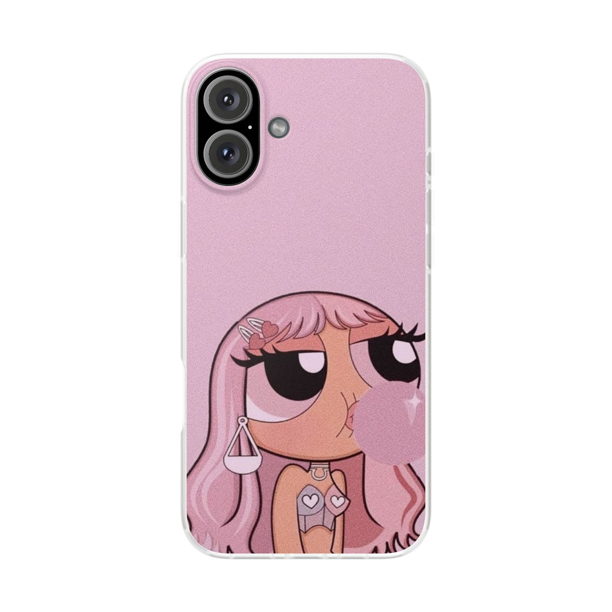 Pink Bubblegum Cartoon Phone Case – Cute Girly Blowing Bubble Design