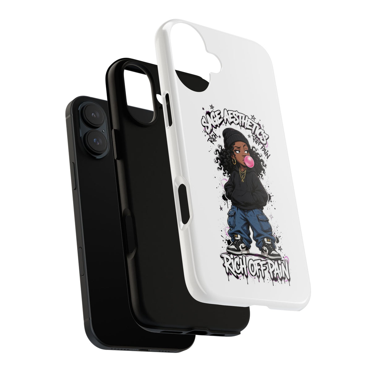 Phone Case — 'She Aesthetics, Rich Off Pain' Graphic Protective Cover