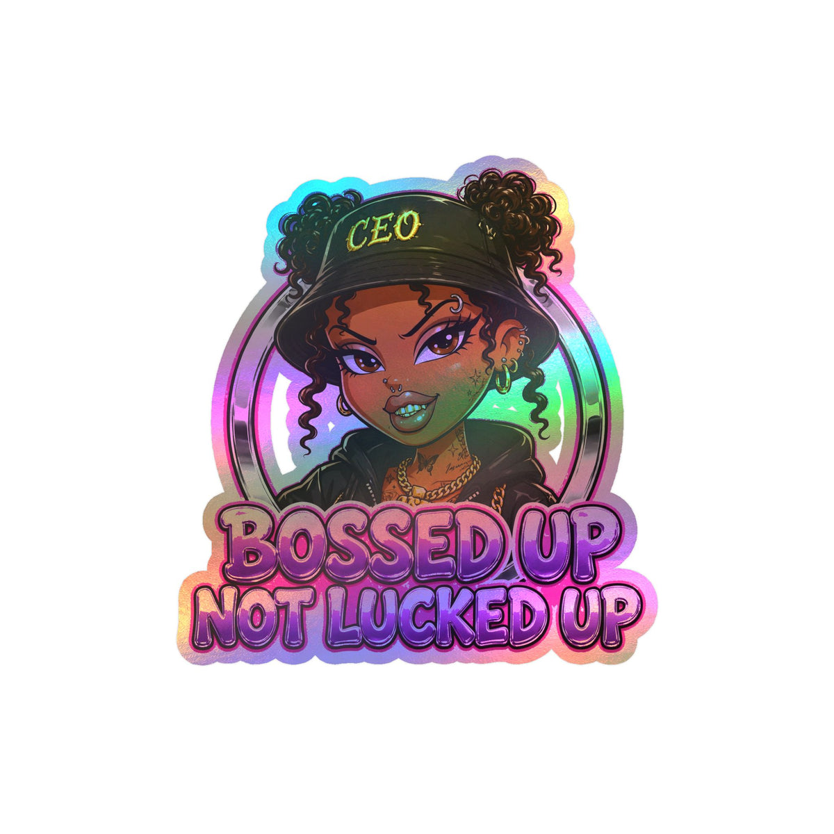 Bossed Up Not Locked Up Vinyl Sticker — CEO Girl Kiss-Cut Decal