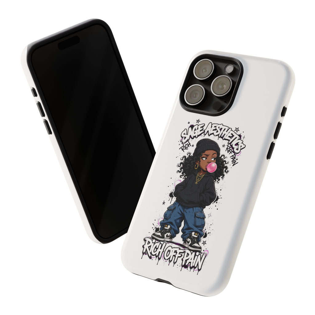 Phone Case — 'She Aesthetics, Rich Off Pain' Graphic Protective Cover