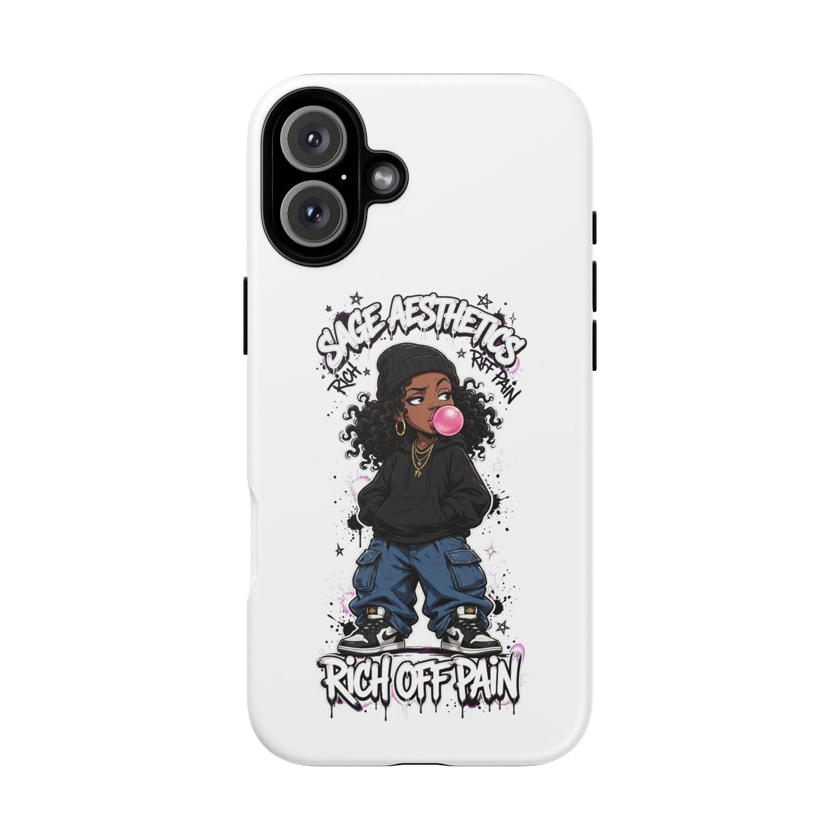 Phone Case — 'She Aesthetics, Rich Off Pain' Graphic Protective Cover