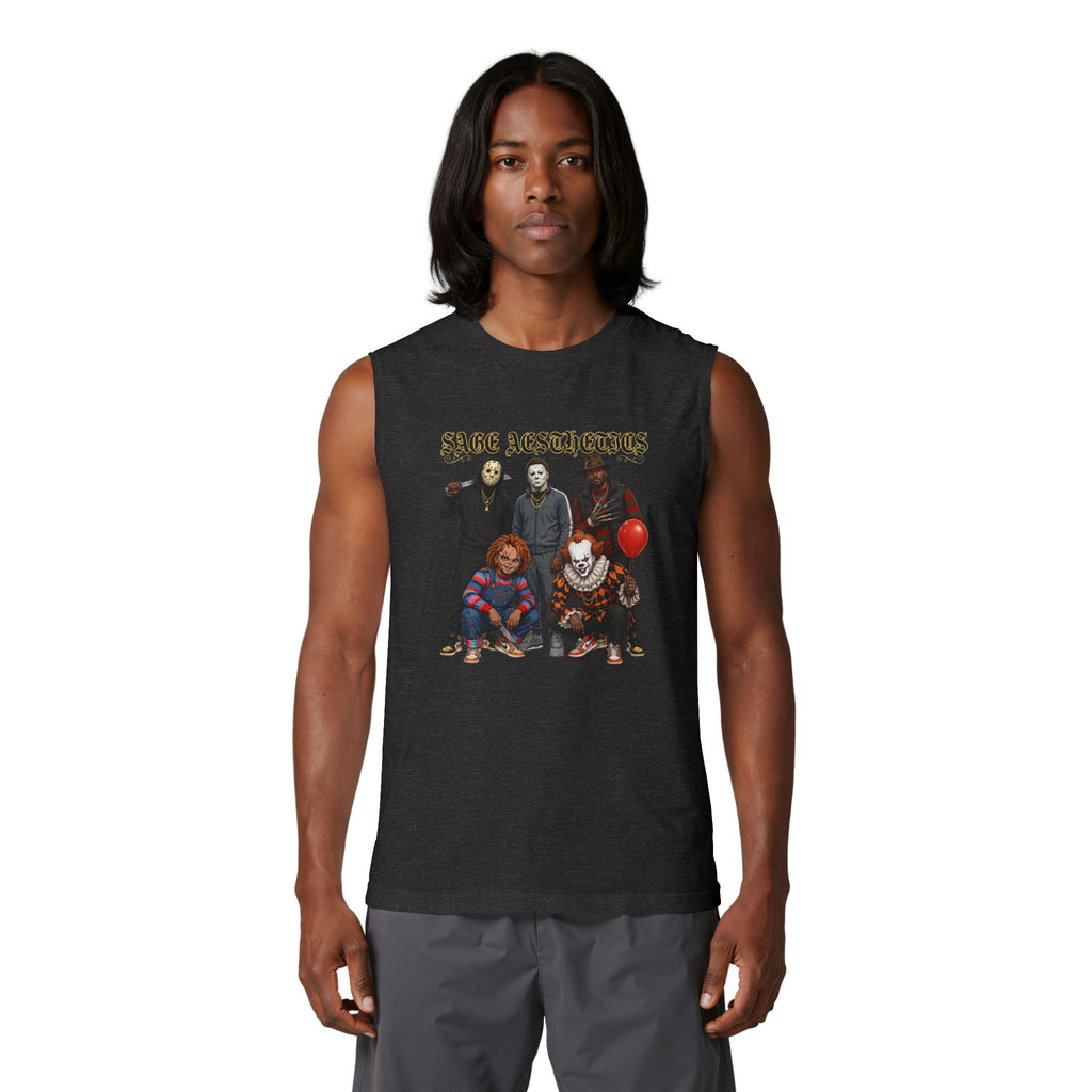 Horror Icons Muscle Tank — "Sane Aesthetics" Graphic Tank Top