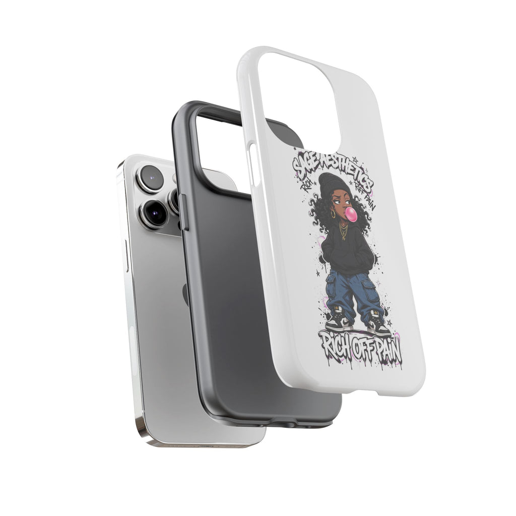 Phone Case — 'She Aesthetics, Rich Off Pain' Graphic Protective Cover