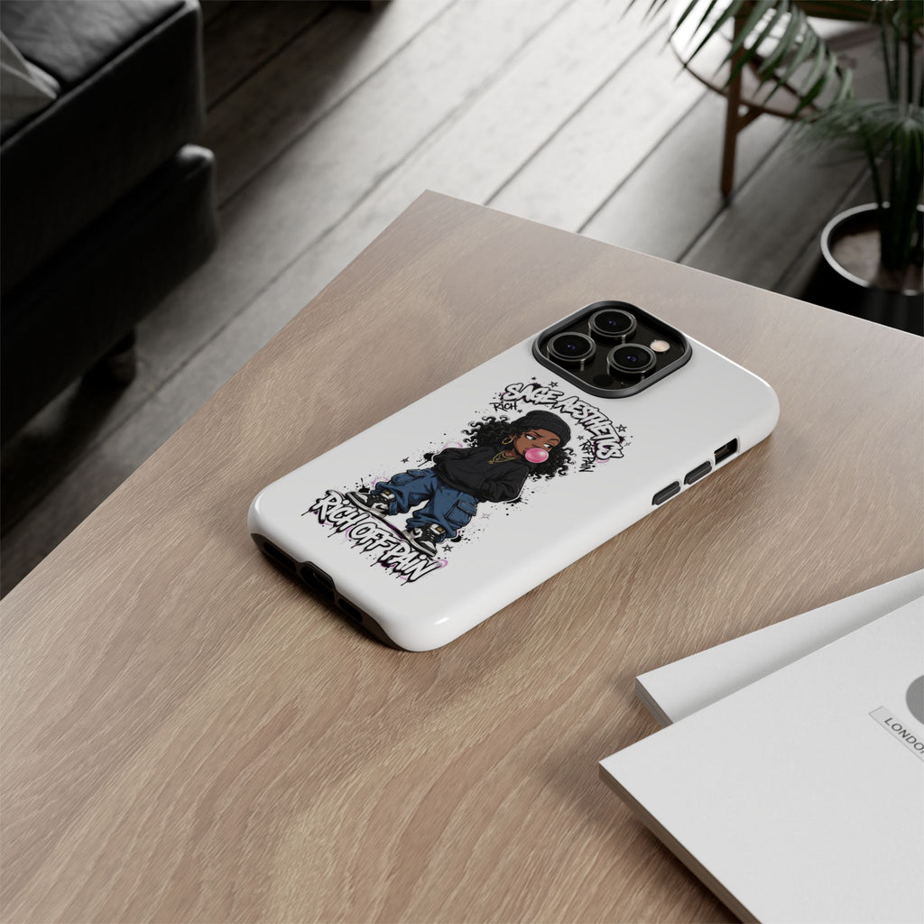 Phone Case — 'She Aesthetics, Rich Off Pain' Graphic Protective Cover
